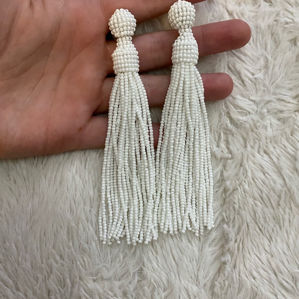 White loft earrings